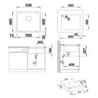 Кухонна мийка Blanco SUBLINE 500-U (523441) кава