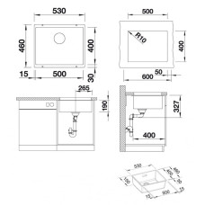 Кухонна мийка Blanco SUBLINE 500-U (523441) кава