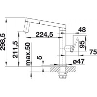 Кухонний змішувач Blanco PANERA (521547) нержавіюча сталь