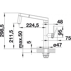 Кухонний змішувач Blanco PANERA (521547) нержавіюча сталь