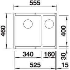 Кухонна мийка Blanco SUBLINE 340/160-U R (523562) білий