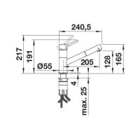 Кухонний змішувач Blanco KANO-S (526952) вулканічний сірий