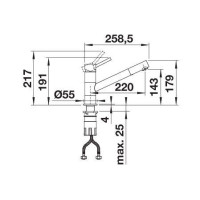 Кухонний змішувач Blanco KANO (526950) вулканічний сірий